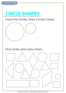 Trace, Draw, Find and Color Circle Shapes