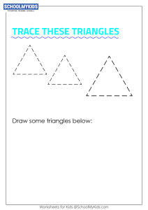 homework for 1 year olds Learning Shapes - Trace and Draw a Triangle