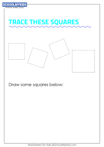 homework for 1 year olds Learning Shapes - Trace and Draw a Square