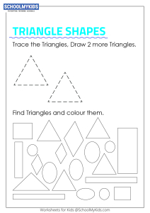 homework for 1 year olds Trace, Draw, Find and Color Triangle Shapes
