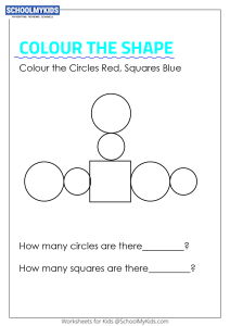 Colour the shapes and Count Circles and Squares