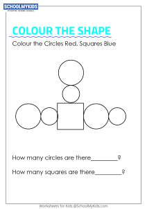 homework for 1 year olds Colour the shapes and Count Circles and Squares