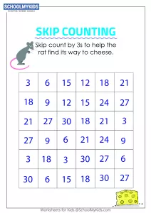 Skip Counting by 3s Puzzle - Skip Counting Maze