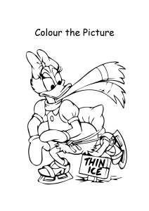Cartoon Coloring Pages - Color the Donald Duck Ice Skating Picture