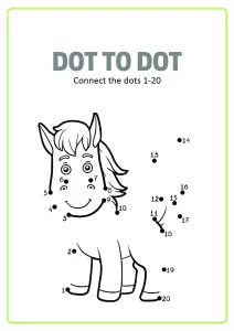 Connect the Dots - Baby Horse Dot to Dot