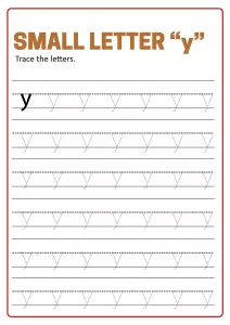 Writing Small Letter y - Lowercase Letter Tracing