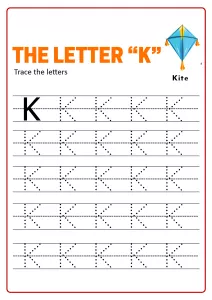 Practice Capital Letter K - Uppercase Letter Tracing