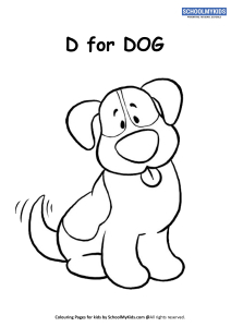 D for Dog Coloring Page