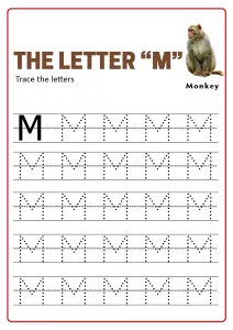 Practice Capital Letter M - Uppercase Letter Tracing