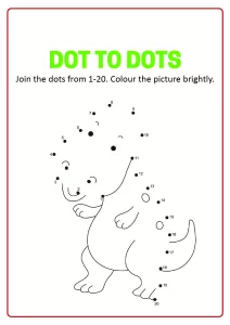 Connect the Dots - Dinosaur Dot to Dot