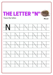 Practice Capital Letter N - Uppercase Letter Tracing