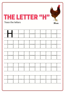 Practice Capital Letter H - Uppercase Letter Tracing