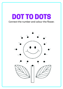 Connect the Dots - Flower Dot to Dot Worksheets for Preschool