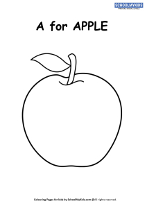 A For Apple Coloring Page Worksheets For Preschool Kindergarten Grade Art And Craft Worksheets Schoolmykids Com