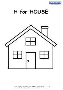 H for House Coloring Page