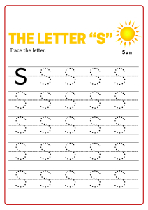 practice capital letter s uppercase letter tracing