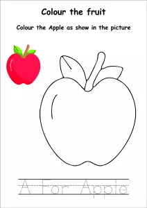 Colour the Fruits - Apple Coloring
