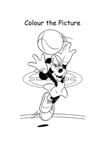 Cartoon Coloring Pages - Color the Minnie Mouse with basketball