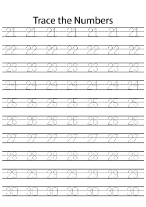 Tracing Number 21 - 40 - Worksheet Digital