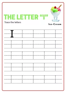 Practice Capital Letter I - Uppercase Letter Tracing