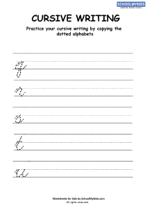Cursive Writing Practice: Cursive Letters Q-U