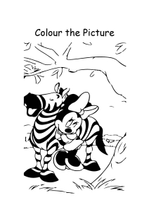 Cartoon Coloring Pages - Color the Picture Disney Zebra Minnie Mouse