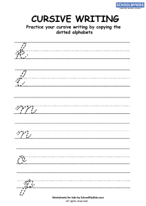 Cursive Writing Practice: Cursive Letters K-P