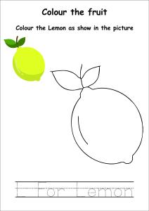 Colour the Fruits - Lemon Coloring