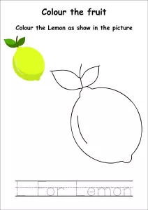 Colour the Fruits - Lemon Coloring