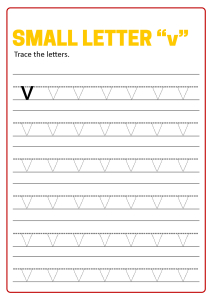 Writing Small Letter v - Lowercase Letter Tracing