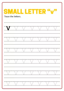 Writing Small Letter v - Lowercase Letter Tracing