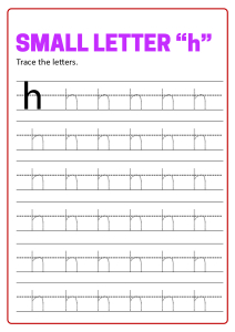 Writing Small Letter h - Lowercase Letter Tracing