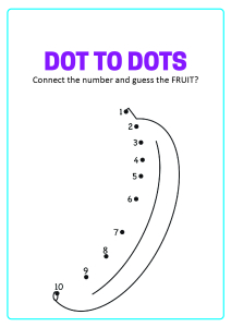 Connect the Dots - Banana Dot to Dot Worksheets for Preschool