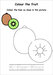 Colour the Fruits - Kiwi Coloring
