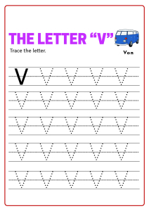 practice capital letter v uppercase letter tracing worksheets for