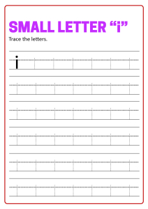 Writing Small Letter i - Lowercase Letter Tracing worksheet for ...