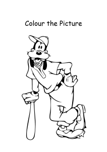 Cartoon Coloring Pages - Color the Picture Goofy Baseball Player