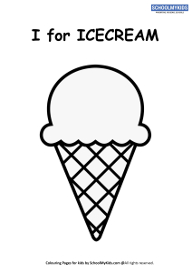 Printable Pages Letter I Ice Cream Coloring Pages