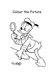 Cartoon Coloring Pages - Color the Donald Duck with Lens Worksheets for  Preschool,Kindergarten,First Grade - Art And Craft Worksheets |  