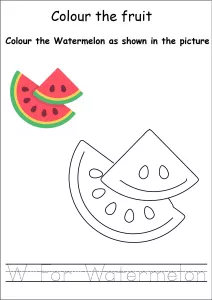 Colour the Fruits - Watermelon Coloring