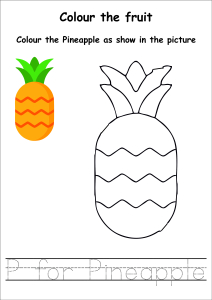 Colour the Fruits - Pineapple Coloring