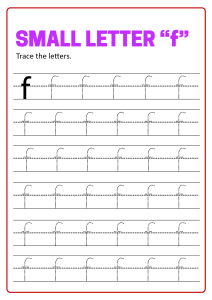 Writing Small Letter f - Lowercase Letter Tracing
