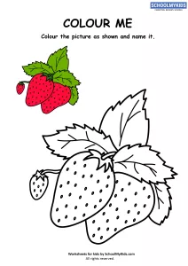 Fruit Strawberry Coloring Page