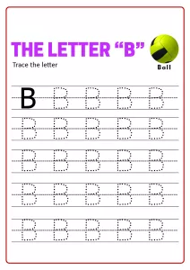 Capital Letter B - Practice Uppercase Letter Tracing