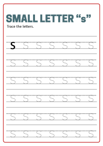 Writing Small Letter s - Lowercase Letter Tracing
