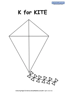 K for Kite Coloring Page