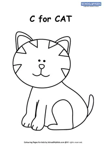 C for Cat Coloring Page
