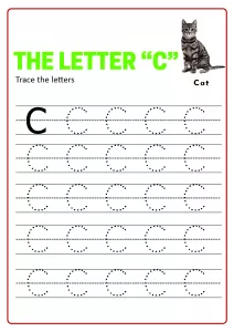 Capital Letter C - Practice Uppercase Letter Tracing