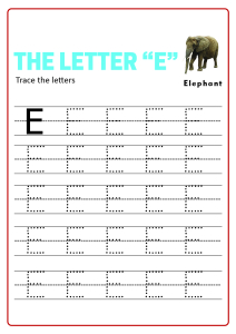 Capital Letter E - Practice Uppercase Letter Tracing