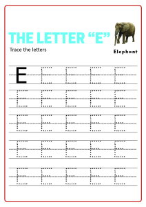 Capital Letter E - Practice Uppercase Letter Tracing Worksheets for